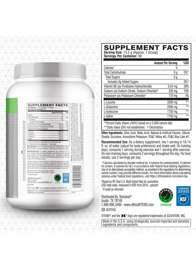 XTEND Original BCAA Powder Smash Apple | Sugar Free Post Workout Muscle Recovery Drink with Amino Acids | 7g BCAAs for Men & Women| 90 Servings