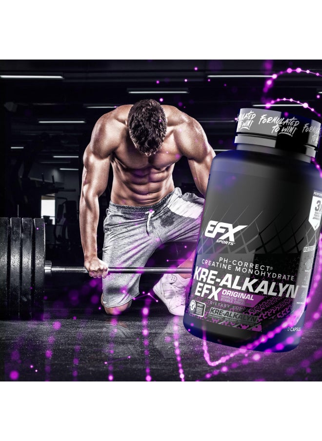 EFX Sports Kre-Alkalyn EFX | pH Correct Creatine Monohydrate Pill Supplement | Strength, Muscle Growth & Performance | 60 servings, 120 Capsules