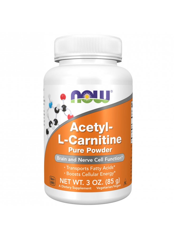 NOW Supplements, ALC (Acetyl-L-Carnitine) Powder, Brain and Nerve Cell Function*, 3-Ounce