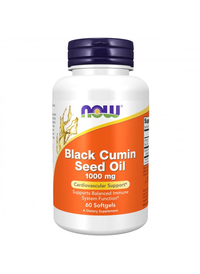 NOW Supplements, Black Cumin Seed Oil, 1,000 mg, Cardiovascular Support*, 60 Softgels