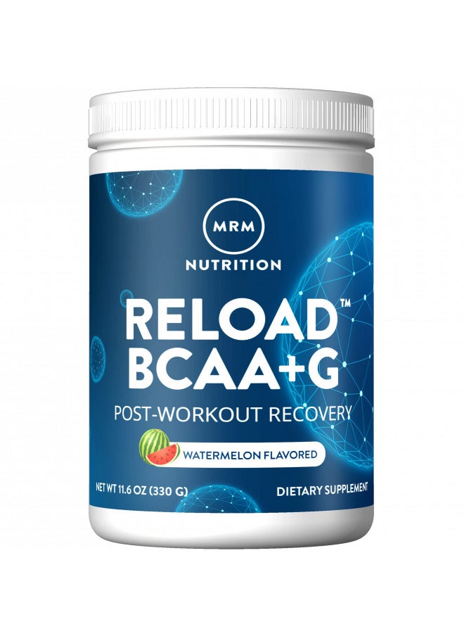 MRM Nutrition Reload BCAA+G Post-Workout Recovery | Watermelon Flavored | 9.6g Amino Acids | with CarnoSyn® | Muscle Recovery | Keto Friendly | 26 Servings