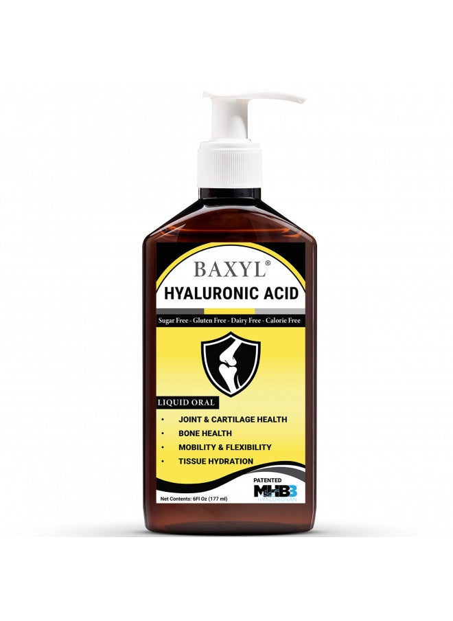 BAXYL® - Liquid Hyaluronic Acid for Joint Relief Supplement (Vegan, Gluten-Free, Non-GMO, Patented Oral MHB3) | 6 Oz, 36 Day Supply