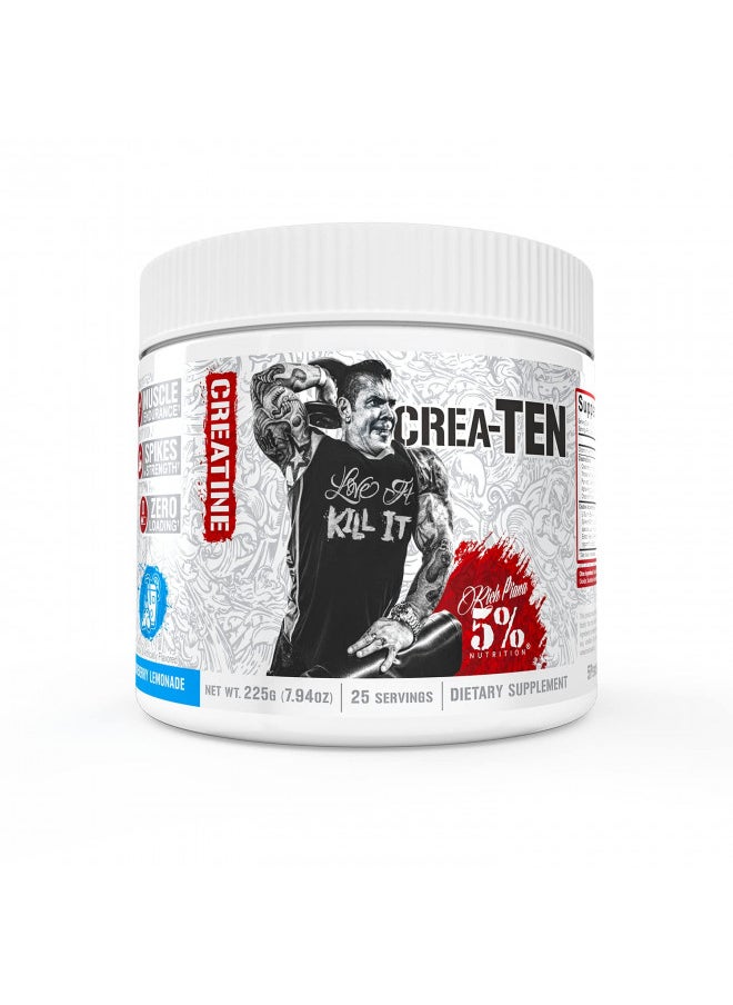 5% Nutrition CreaTEN Creatine Complex + Accelerators | Flavored Creatine Powder for Muscle Gain | Max Power, Strength, Endurance, & Recovery (Blueberry Lemonade)