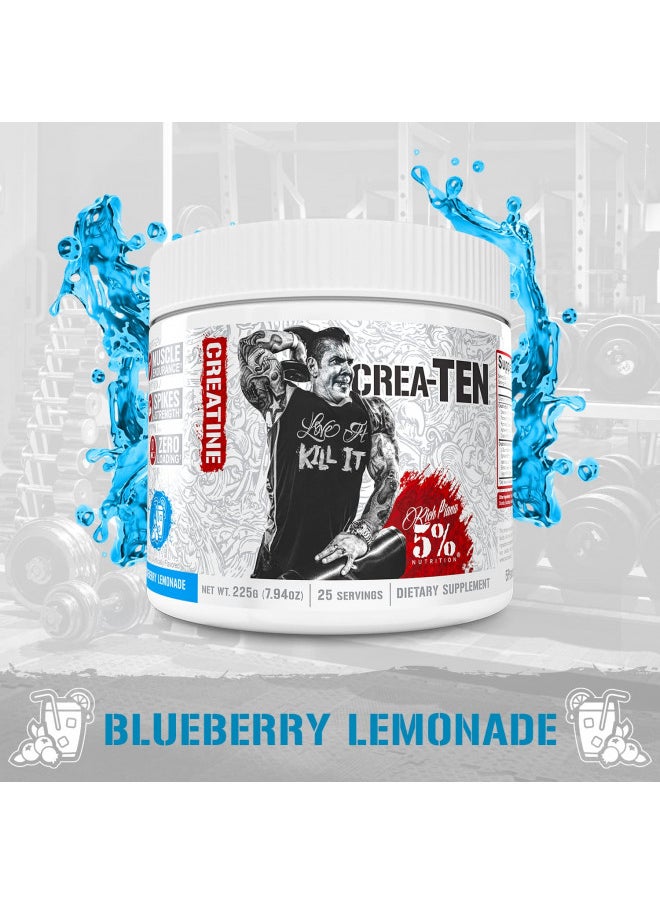 5% Nutrition CreaTEN Creatine Complex + Accelerators | Flavored Creatine Powder for Muscle Gain | Max Power, Strength, Endurance, & Recovery (Blueberry Lemonade)