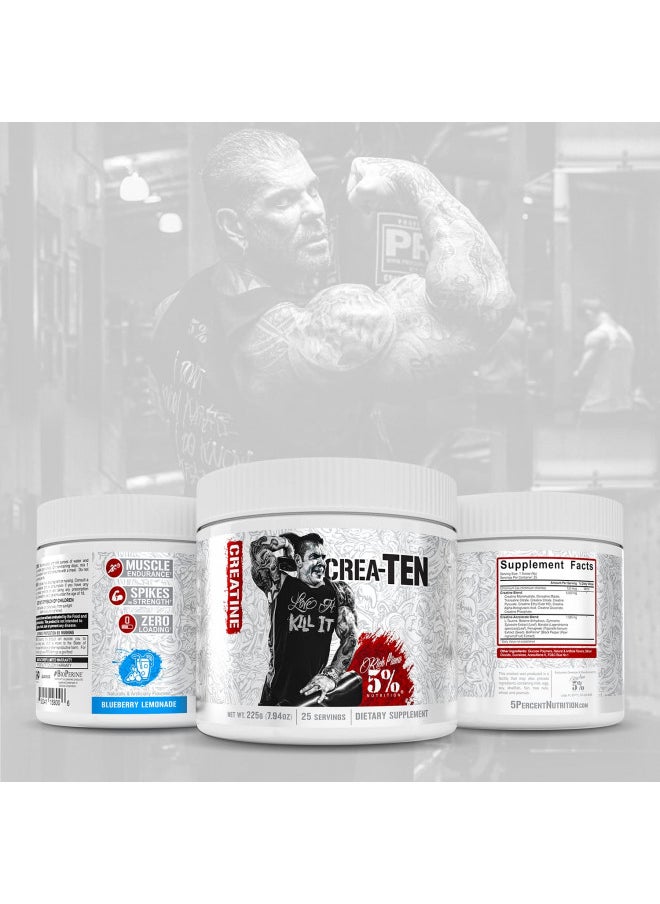5% Nutrition CreaTEN Creatine Complex + Accelerators | Flavored Creatine Powder for Muscle Gain | Max Power, Strength, Endurance, & Recovery (Blueberry Lemonade)