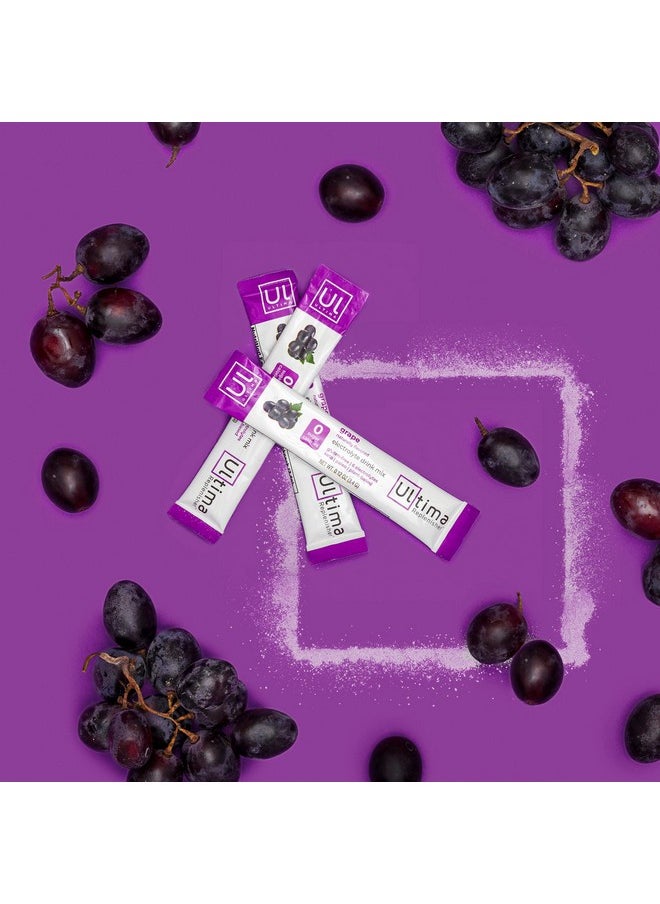 Hydrating Electrolyte Powder Grape 20 Count Box No Sugar No Carbs No Calories Keto Glutenfree Nongmo Vegan