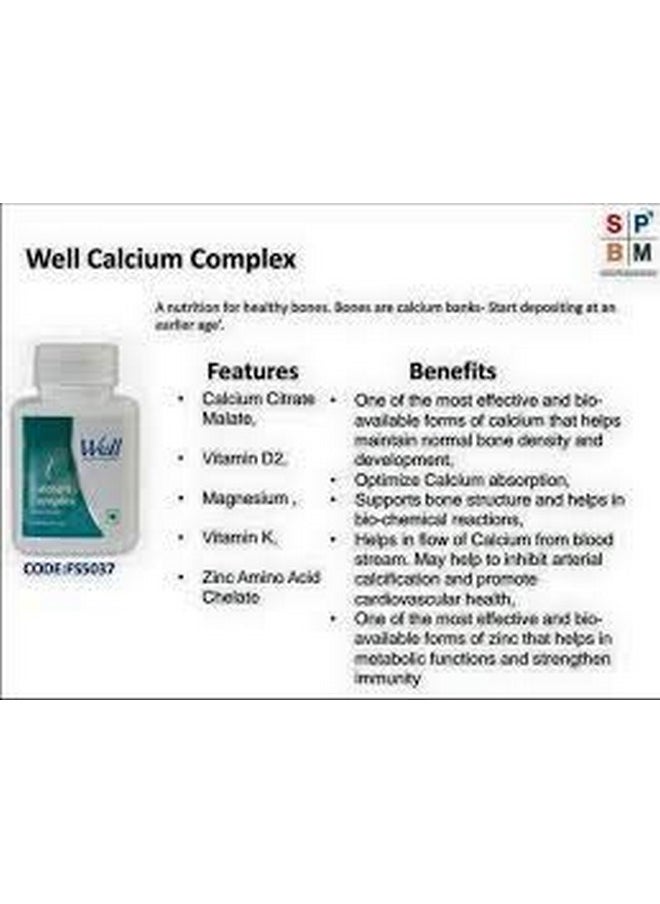 Well Calcium Complex For Bone Health - 60 Tablets