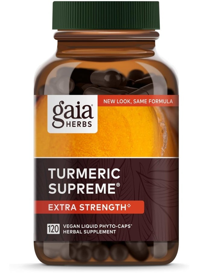 Turmeric Supreme Extra Strength Helps Reduce Occasional Inflammation From Normal Wear & Tear With Turmeric Curcumin & Black Pepper-120 Vegan Liquid Phyto-Capsules(Up To 120-Day Supply)