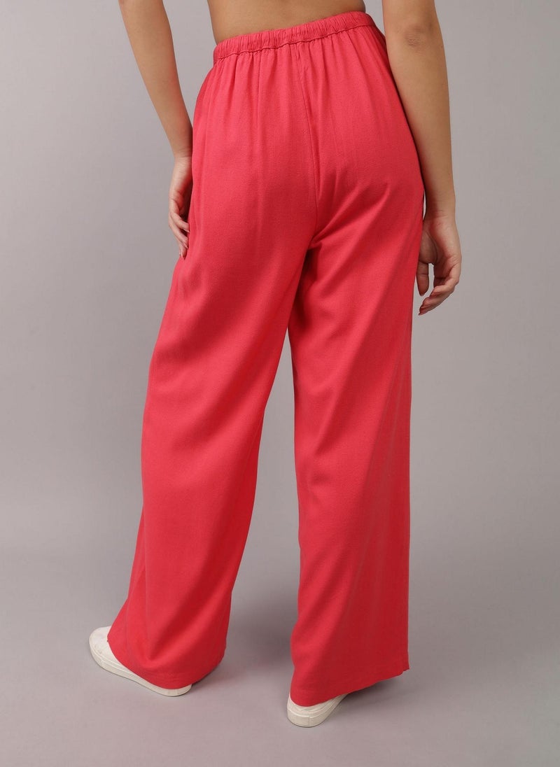 High Waist Wide Leg Drawstrings Pants