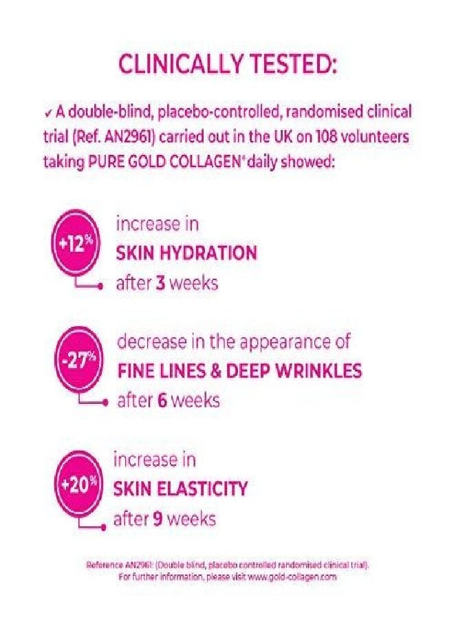 GOLD COLLAGEN Pure The Original Liquid Collagen Drink for Women and Men - Marine Collagen Drink with Hyaluronic Acid for Skin Hair Nails