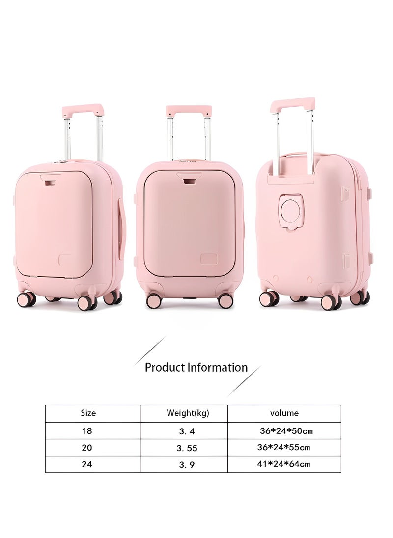 Carry On Luggage - Durable Hardside Suitcases with Front Laptop Pocket, Aluminum Frame, and TSA Lock - Available in 18/20/24