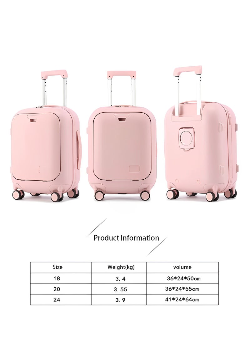 Carry On Luggage - Durable Hardside Suitcases with Front Laptop Pocket, Aluminum Frame, and TSA Lock - Available in 18/20/24