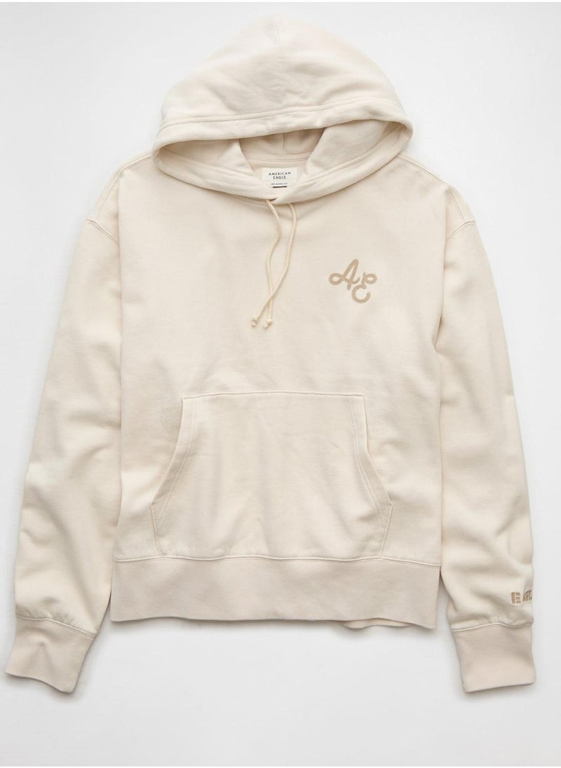 Logo Graphic Drawstring Pullover Hoodie