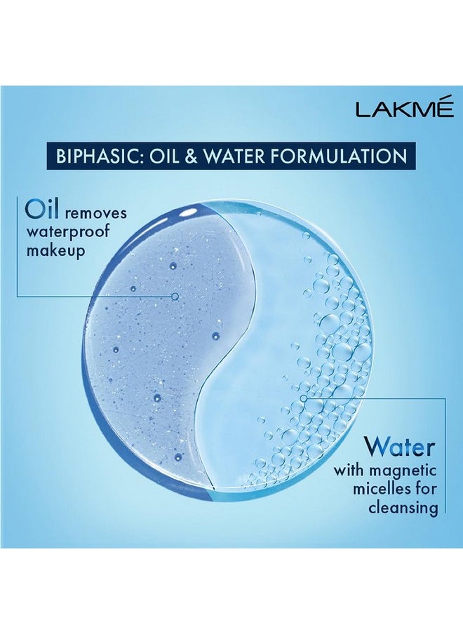 Lakme Biphasic Micellar Face Cleansing Water 100Ml | Removes Waterproof Makeup | Oil And Water Formula