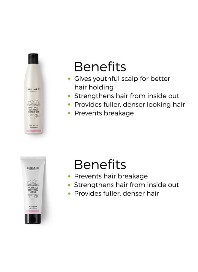 Professional Hair Fall Control/Anti Hair Fall Natural Shampoo And Mask Combo With Apple, Soya Protein And Lemon (300 Ml + 125 Gm)