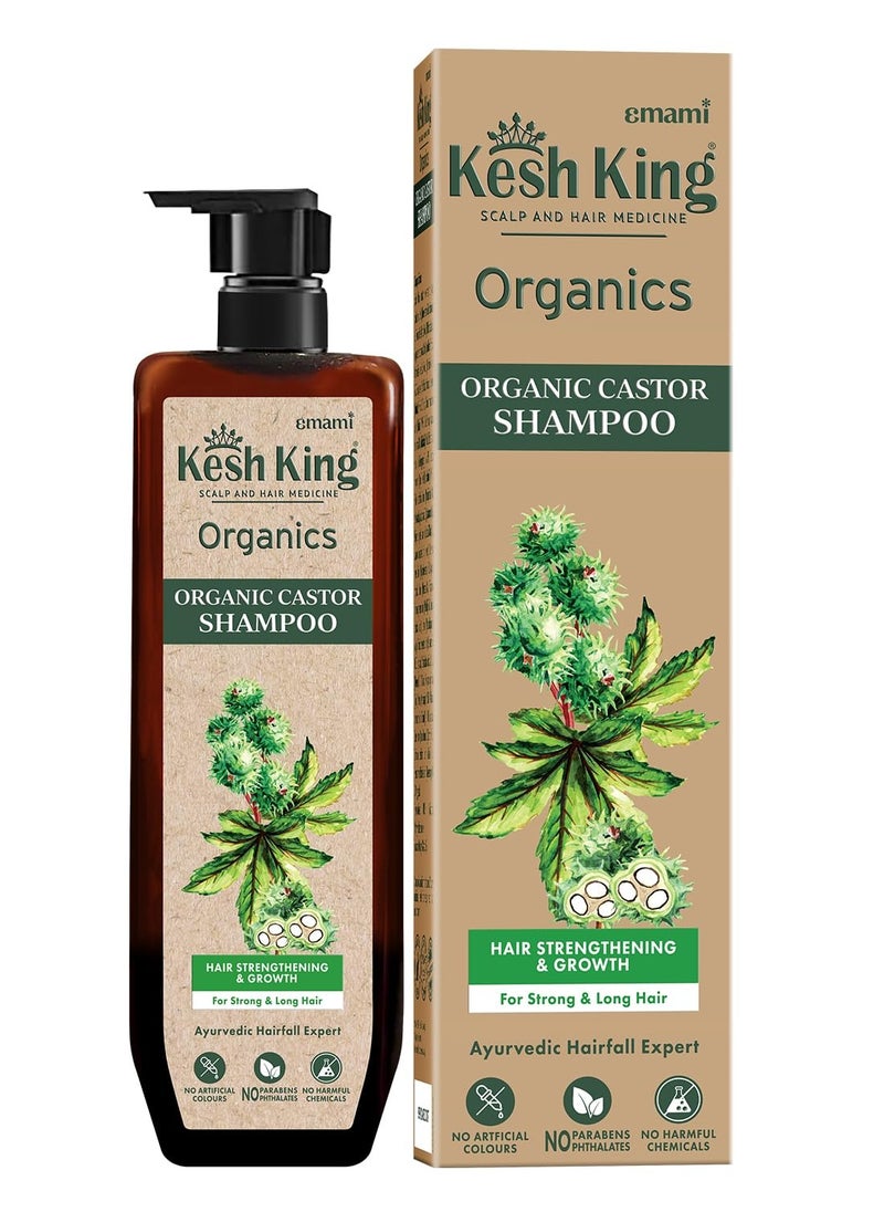 Kesh King Organics Castor Shampoo for long & strong hair, reduces hair breakage, Ayruvedic & Organic, sulphate and paraben free, 300ml