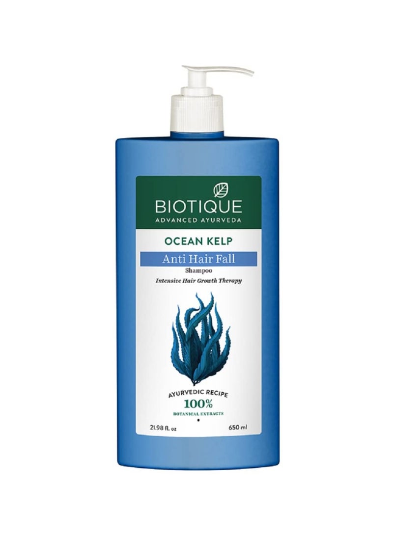 Biotique Ocean Kelp Anti Hairfall Shampoo | Intensive Hair Growth Therapy| Anti Hairfall Shampoo that Maintains Shine |100% Botanical Extracts | Suitable for All Hair Types |650ml