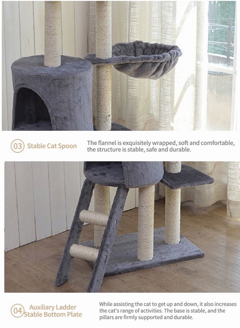Cat Play Tower Cat Toy Multi Level Platform Cat Tree Sisal Pillar Large Cat Climbing Frame Cat Nest Luxury Cat Scratch Post Cat Tree