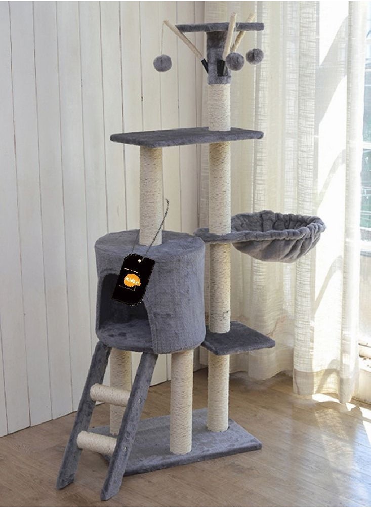 Cat Play Tower Cat Toy Multi Level Platform Cat Tree Sisal Pillar Large Cat Climbing Frame Cat Nest Luxury Cat Scratch Post Cat Tree