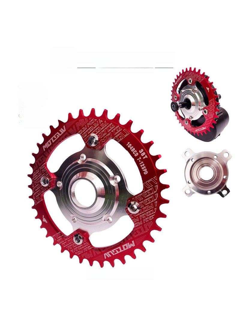 1 x 5 pcs 104BCD Adapter Chainring Bottom Bracket Kit 30T Red