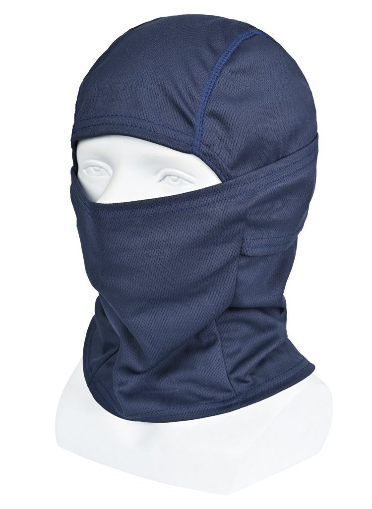 Camouflage Neck Sleeve Summer Riding Headgear Icy Turban Dustproof Scarf Mens Sunscreen Fishing Mask Face Cover Pullover Cap Navy blue