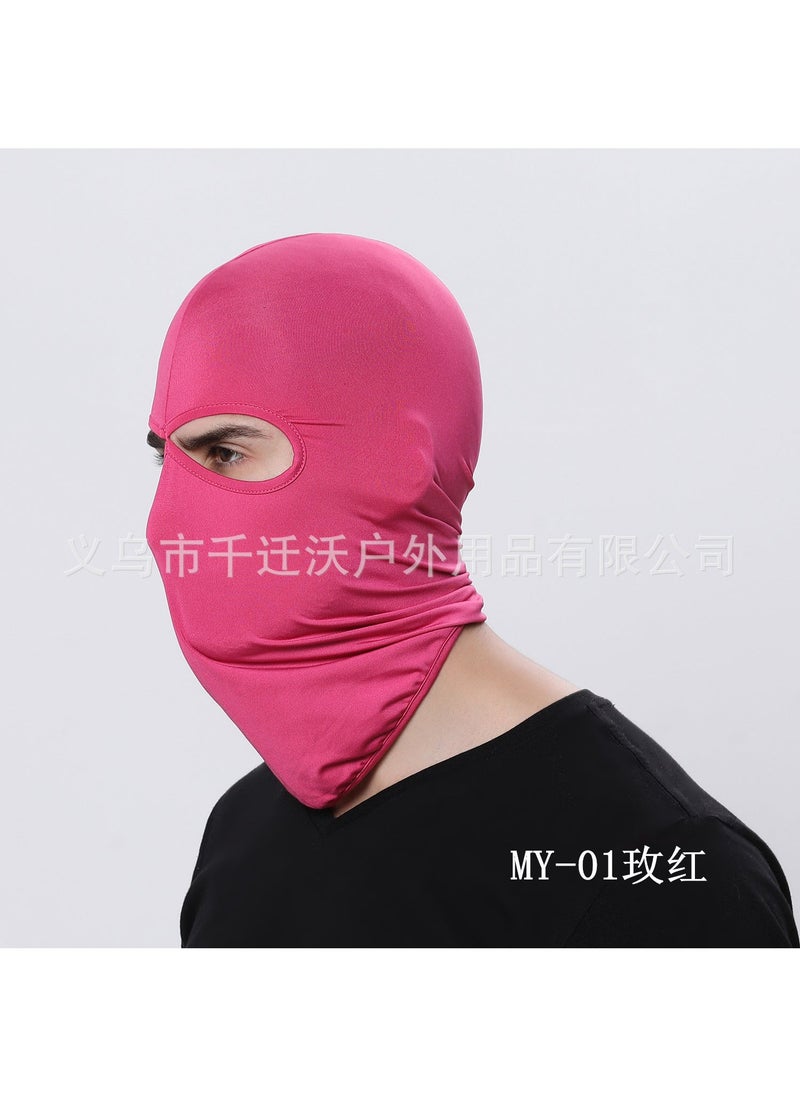 Breathable Silk Balaclava Motorcycle Riding Mask MY-01 Rose Red