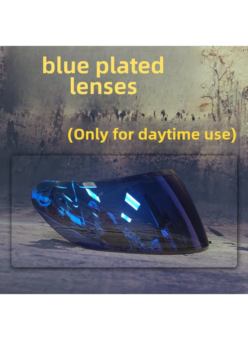 Universal Visor Lens Orz991 JieKai 316/902 Aish 805-607 Helmet Sun-Protection Plated blue lens