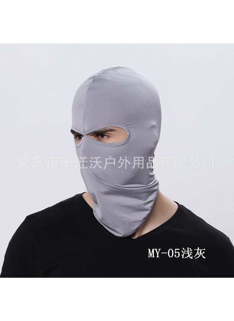 Breathable Silk Balaclava Motorcycle Riding Mask MY-05 light gray