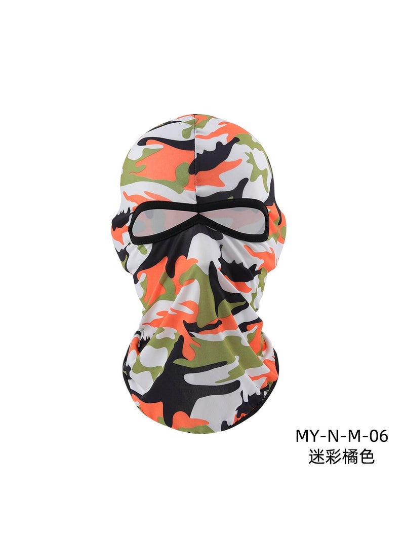 Breathable Silk Balaclava Motorcycle Riding Mask MY-N-M-06 camouflage Orange