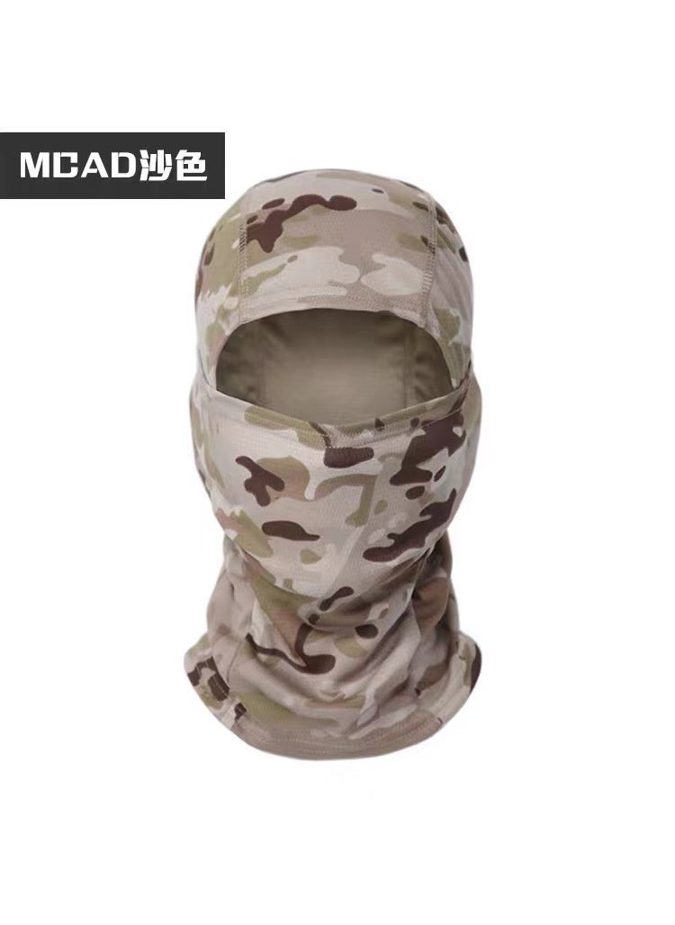 Camouflage Neck Sleeve Summer Riding Headgear Icy Turban Dustproof Scarf Mens Sunscreen Fishing Mask Face Cover Pullover Cap American Sand