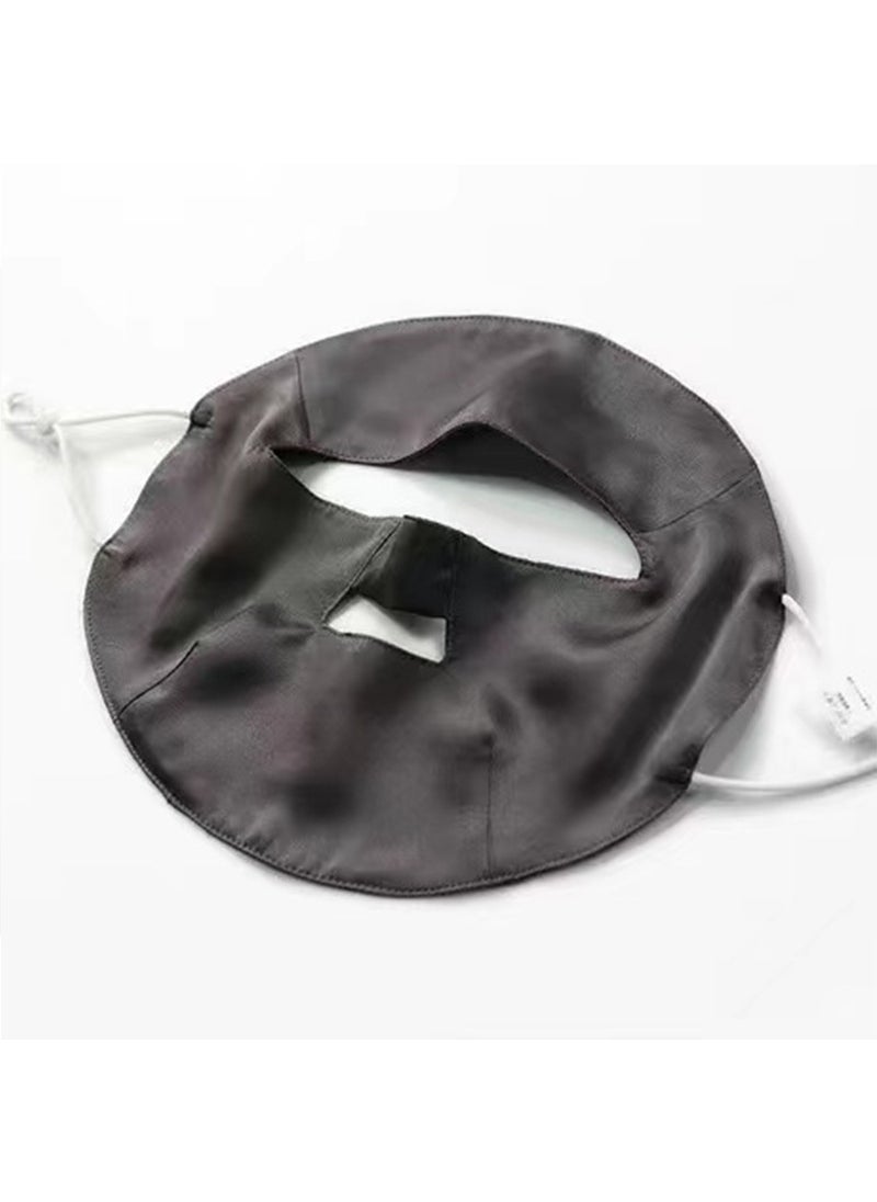 New Silk Sleep Mask with Windproof Adjustable Ear Straps Dark gray