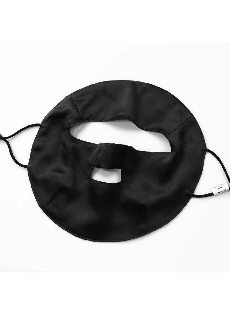 New Silk Sleep Mask with Windproof Adjustable Ear Straps Black