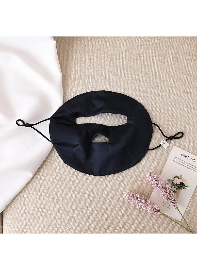 New Silk Sleep Mask with Windproof Adjustable Ear Straps Navy