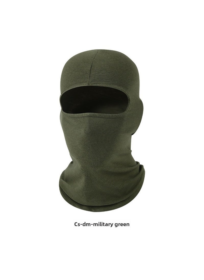 1 x 5 pcs Breathable Cotton Full-Face Riding Mask Army Green