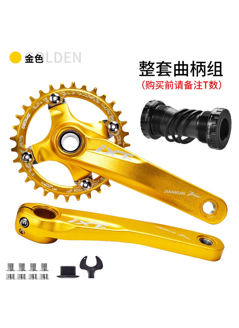 1 x 5 pcs IXF Crankset MTB Hollow Integrated Chainring Upgrade 32t 34 36 38T ixf Gold + center shaft + disc (note T number)