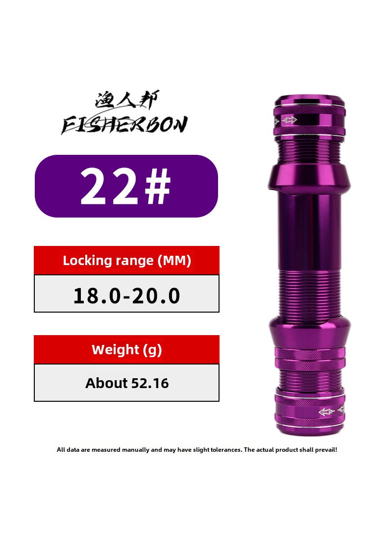 All-Metal Fishing Reel Seat with Self-Locking for Rod Upgrade Purple 22# [locking range 18-20mm]]