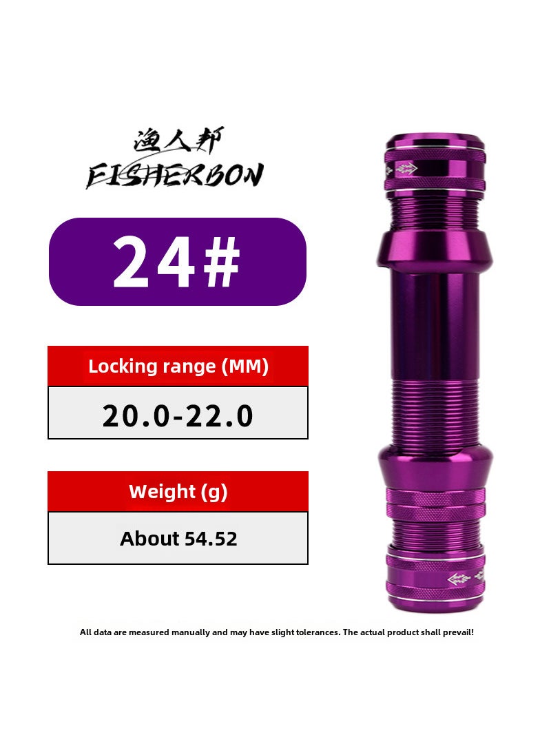 All-Metal Fishing Reel Seat with Self-Locking for Rod Upgrade Purple 24# [locking range 20-22mm]]