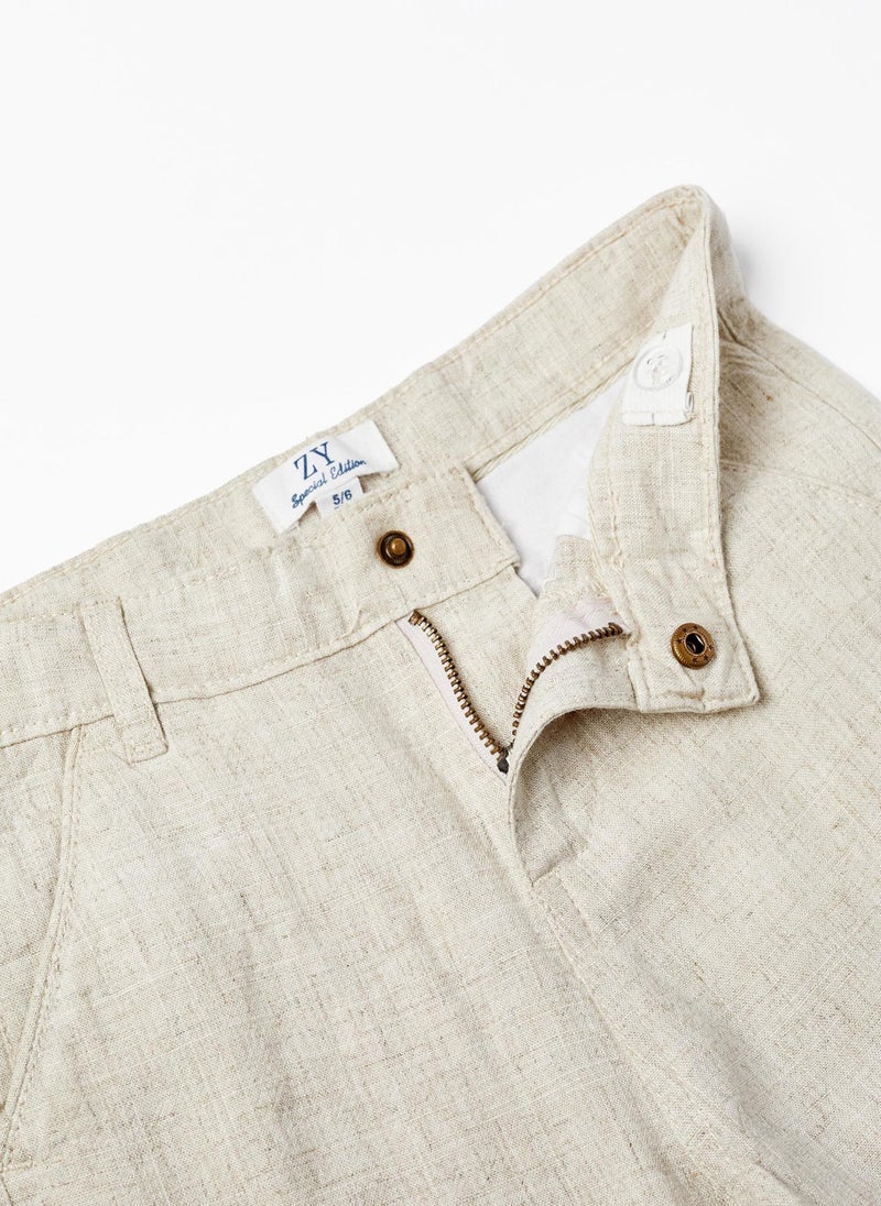 Zippy Shorts With Linen For Boys