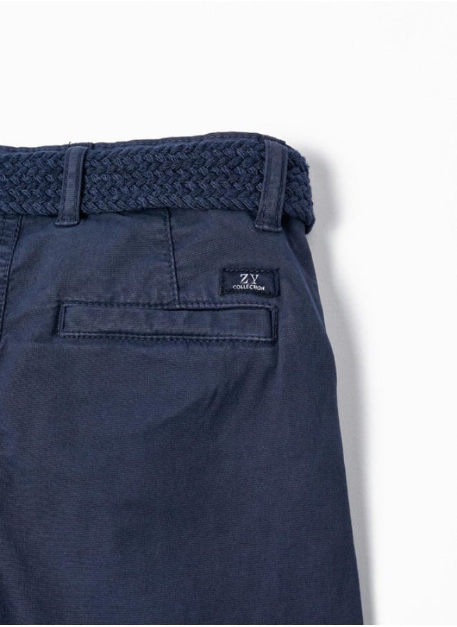 Zippy Midi Chino Shorts With Belt For Boys