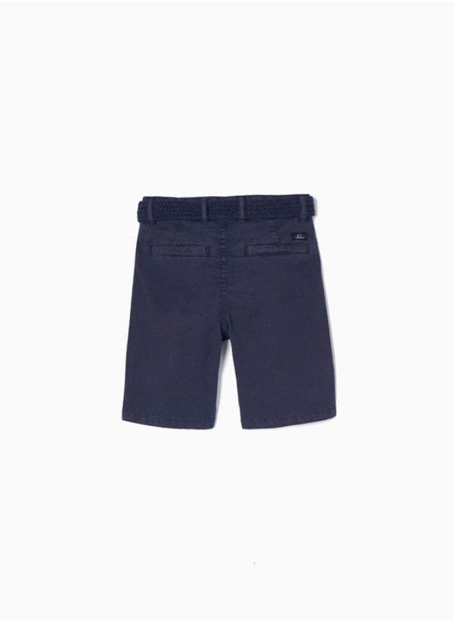 Zippy Midi Chino Shorts With Belt For Boys