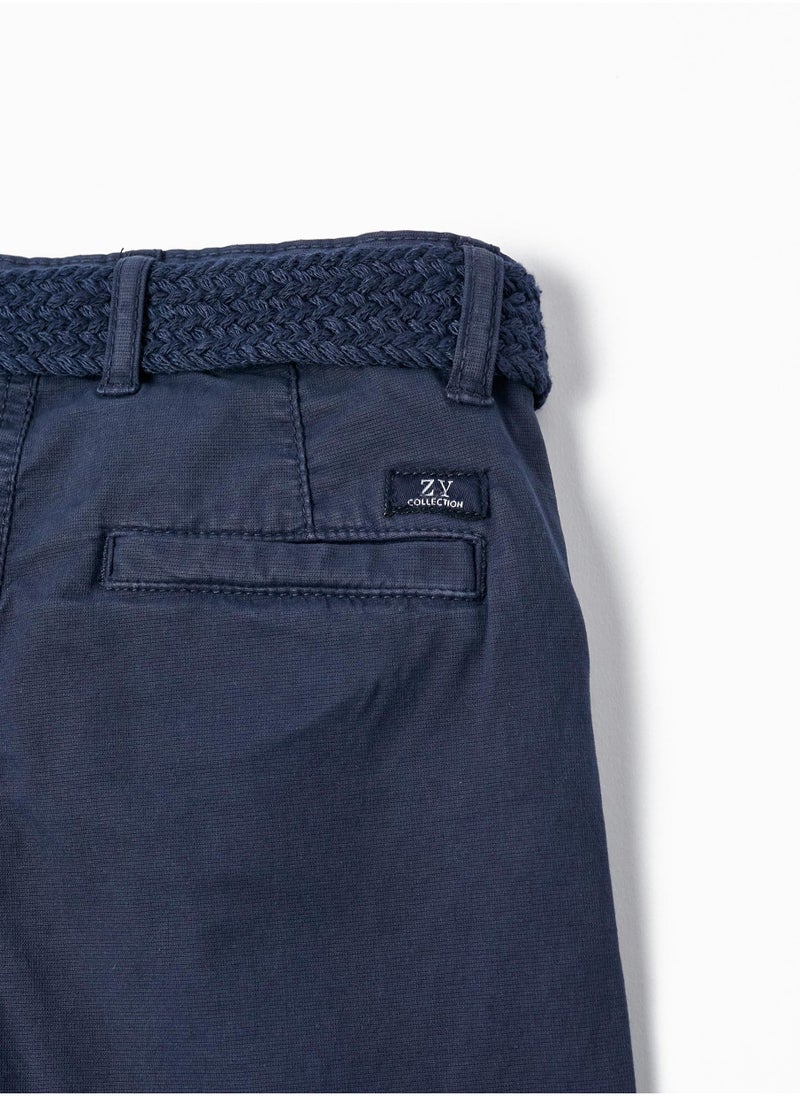 Zippy Midi Chino Shorts With Belt For Boys