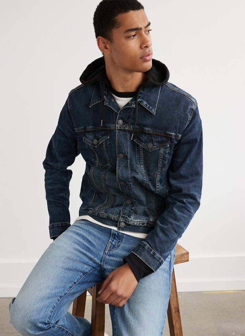 Hooded Denim Trucker Jacket