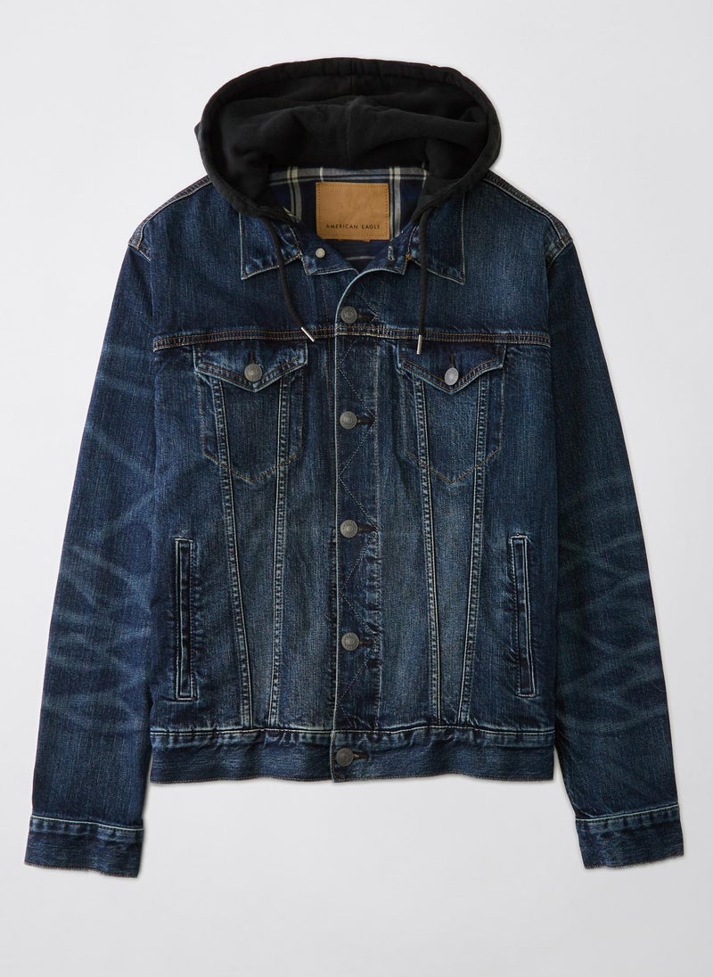 Hooded Denim Trucker Jacket