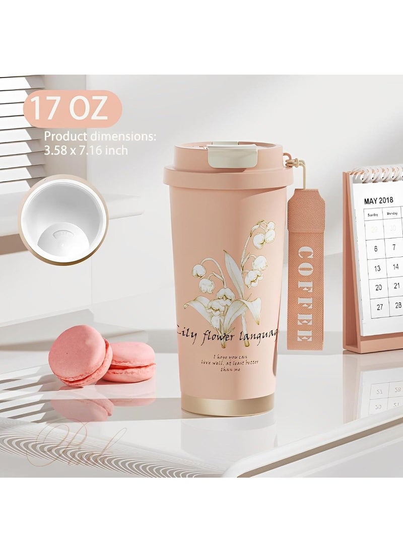 Simple Modern Travel Coffee Mug Tumbler with 360° Sealing Ceramic-Lined Insulated Stainless Steel Cold Brew Iced Coffee Cup Thermos Gifts for Women Men Her Him 17oz