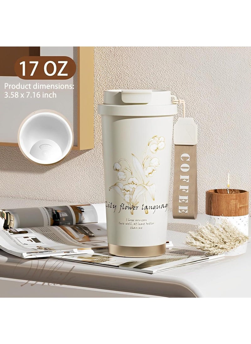 Simple Modern Travel Coffee Mug Tumbler with 360° Sealing Ceramic-Lined Insulated Stainless Steel Cold Brew Iced Coffee Cup Thermos Gifts for Women Men Her Him 17oz