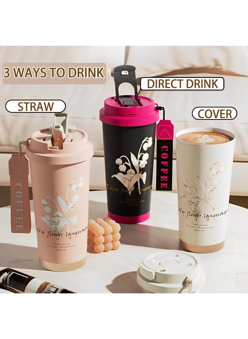 Simple Modern Travel Coffee Mug Tumbler with 360° Sealing Ceramic-Lined Insulated Stainless Steel Cold Brew Iced Coffee Cup Thermos Gifts for Women Men Her Him 17oz