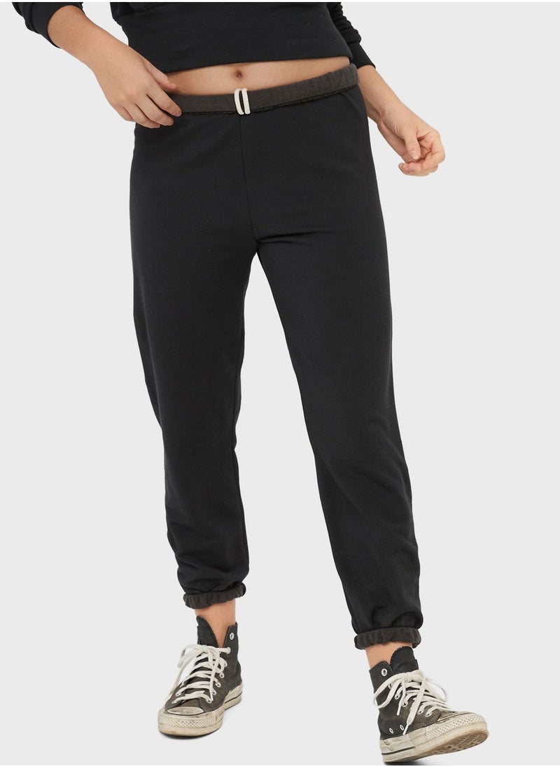 High Waist Cuffed Sweatpants