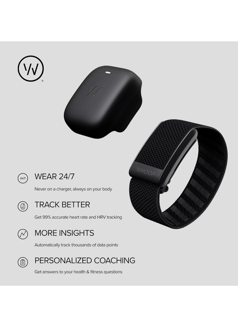 WHOOP 4.0 with 12 Month Subscription Wearable Health, Fitness & Activity Tracker Continuous Monitoring, Performance Optimization, Heart Rate Tracking Improve Sleep, Strain, Recovery, Wellness