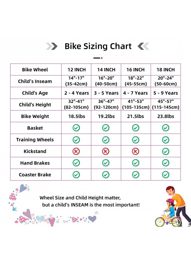 JOYSTAR 18 Inch Girls Bike for 5 6 7 8 9 Years Old Kids Bike for Ages 5-8 Years Girls with Training Wheels and Basket 18