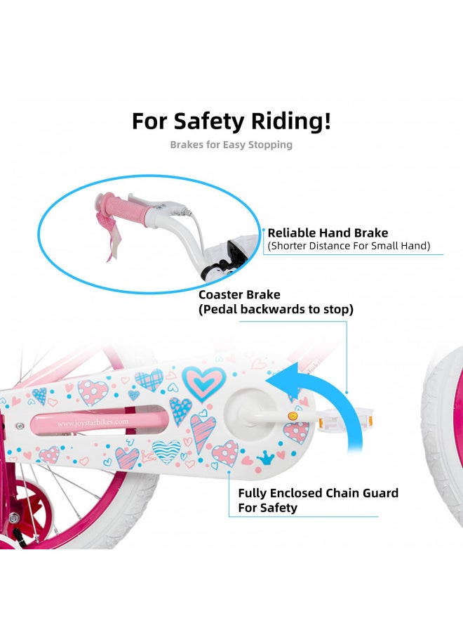 JOYSTAR 18 Inch Girls Bike for 5 6 7 8 9 Years Old Kids Bike for Ages 5-8 Years Girls with Training Wheels and Basket 18